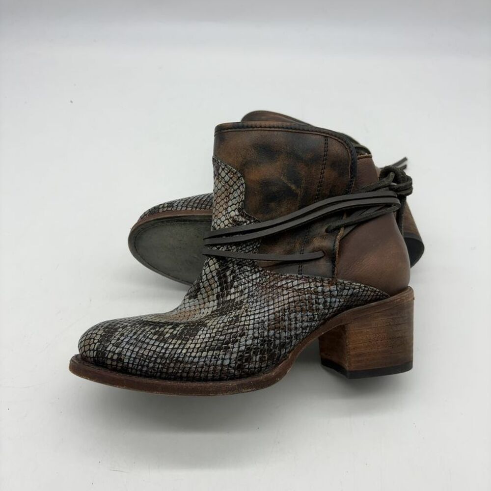 Freebird by Steven Snake-Effect Leather Ankle Boots - Picture 7 of 9